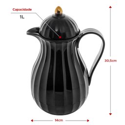 Garrafa Térmica Jumeirah Clássica 1l com Ampola Lyor:preto - 3