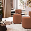 Ver imagem 1 de Kit 02 Puffs Decorativos Orgânicos Living Melis Minimalista Veludo Terracota - Desk Design