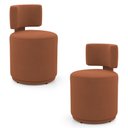 Ver imagem 2 de Kit 02 Puffs Decorativos Orgânicos Living Melis Minimalista Veludo Terracota - Desk Design