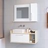 Conjunto Balcão e Espelheira Banheiro Social/Suíte: Branco - 1