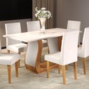 Ver imagem 2 de Mesa de Jantar 6 Lugares Retangular Tampo de MDP Buenos Aires Bege/Mel/Blonde