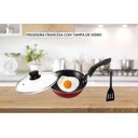 Ver imagem 3 de Frigideira Ovo Antiaderente Teflon Pequena Tampa Vidro 16 Cm