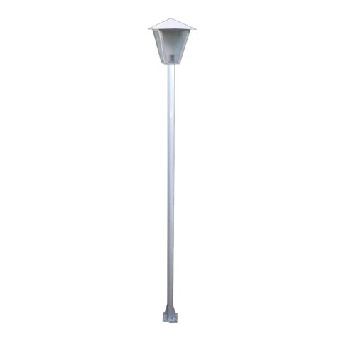 Poste e Luminária colonial Romana de Jardim Branco 300cm Ouro Minas