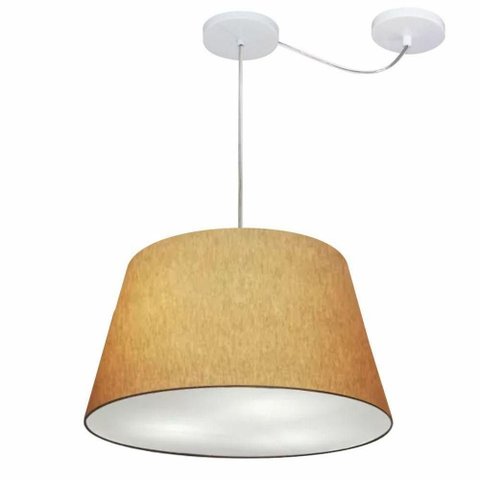 Lustre Pendente Cone com Desvio Md-4279 Cúpula 21/30x40cm Palha - Bivolt