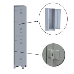 Roupeiro de aço cinza com 02 portas grandes 1,96×0,33×0,36 – 3201 - 5