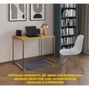 Ver imagem 1 de Escrivaninha Industrial Office Canela 90x53 Grécia Base Dourada