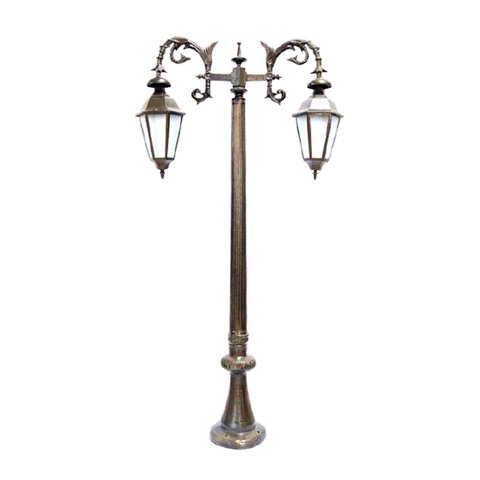 Poste de Jardim Firenze 02 Luminária Italiana Alumínio 246cm