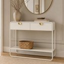 Ver imagem 6 de Kit Balcão Buffet e Aparador Alek A03 2 Portas 2 Gavetas MDP Off White 135cm