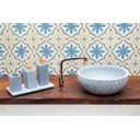 Ver imagem 4 de Kit Banheiro Bancada Lavabo Luxo em Pedra Sabão 4 Peças - Amadeirado