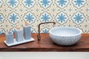 Ver imagem 4 de Kit Banheiro Bancada Lavabo Luxo em Pedra Sabão 4 Peças - Amadeirado