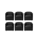 Ver imagem 1 de Kit 6 Poltronas Bia Decorativa Reforçada Recepção Clinica Salão Sala de Estar Courino:preto