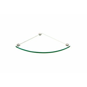 Porta Shampoo de Canto Curvo em Vidro Incolor Lapidado - Aquabox - 25cmx25cmx8mm