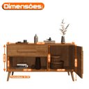 Ver imagem 4 de Buffet Aparador Multiuso 1 Porta e 1 Gaveta London Bege/Cinamomo/Off White