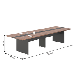 Mesa para Reunião 3,60 Cort Noce Preto - 2