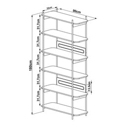 Estante Multiuso Oslo 180 Cm com 6 Prateleiras e Pé Metal Hanover com Dourado - 4