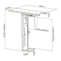 Suporte para Gabinete Cpu Suspenso Ajustável Ctw300 - 5