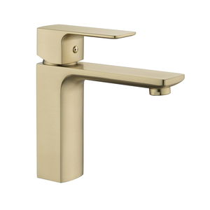 Torneira Misturador Monocomando Dourado Fosco Quadrado Banheiro 1270DF Harmony Misturador Baixo Quad