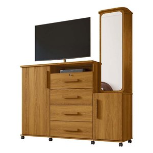 Cômoda Grande com Espelho Giratório 163cm Copacabana Lukaliam Freijo