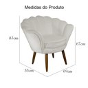 Ver imagem 5 de Poltrona Decorativa Pétala Pés Palito Suede Bege - Ds Estofados