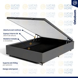 Cama Box Baú com Colchão de Espuma D33 Ortobom Airtech Ortopillow 100 Casal 138cm - 4