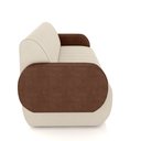 Ver imagem 6 de Sofá Decorativo Living Sala de Estar Bornéu 148cm Pés de Madeira Pu/veludo Marrom/bege Claro G33 - G