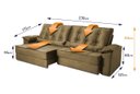 Ver imagem 3 de Sofá Retrátil Reclinável 230cm Ascari Suede Velut com molas Ensacadas - King House