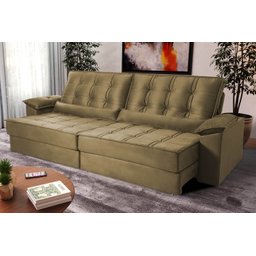 Sofá Retrátil Reclinável 230cm Ascari Suede Velut com molas Ensacadas - King House - 1