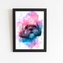 Ver imagem 1 de Quadro Cachorro Maltês Aquarela Tinta Moldura 30x40cm