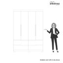 Ver imagem 7 de Guarda Roupa Solteiro com Espelho 4 Portas 4 Gavetas Doble Marrom/Cinamomo/Off White