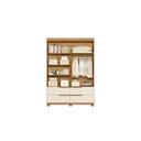 Ver imagem 4 de Guarda Roupa Solteiro com Espelho 4 Portas 4 Gavetas Doble Marrom/Cinamomo/Off White