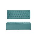 Ver imagem 1 de Kit Cabeceira e Calçadeira Imperatriz 120 cm Suede Azul Tiffany
