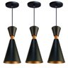 Kit 3 Luminária Pendente Mini Pequim 24Cm Balcão Bancada Cor:Preto 24 Cm - 1