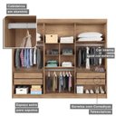 Ver imagem 6 de Guarda Roupa Casal 6 Portas 4 Gavetas Roma Conquista Móveis