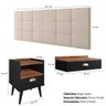 Kit Quarto Penteadeira Suspensa Gloss Mesa Estilo Preto|Freijó Cabeceira Bia 1.40 Bege Linho - 7