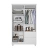 Guarda-roupa Solteiro 4 Portas 2 Gavetas C/ Espelho Branco - 3