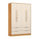 Ver imagem 2 de Guarda-roupa Casal Domo 4 Portas 4 Gavetas 44020 Cinamomo/off White - Demóbile