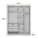 Ver imagem 4 de Guarda-Roupa Casal 9 Portas 3 Peças Modulado Cairo Branco/Neve