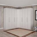 Ver imagem 1 de Guarda-Roupa Casal 9 Portas 3 Peças Modulado Cairo Branco/Neve