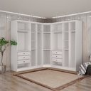 Ver mais imagens de Guarda-Roupa Casal 9 Portas 3 Peças Modulado Cairo Branco/Neve