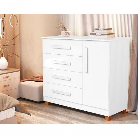Comoda Grécia 4 Gavetas + Sapateira Lateral – Ideal para Organização Diária