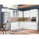 Ver imagem 1 de Cozinha Modulada de Canto 11 Peças 16 Portas 5 Gavetas Americana Henn - Branco/calcare