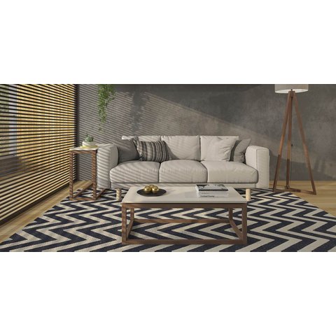 Mesa de Centro Supreme Off White Amêndoa Tebarrot 739391