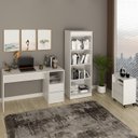 Ver imagem 2 de Escrivaninha Estante e Gaveteiro para Escritorio Mex74x50x75 Branco Tecno Mobili