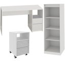 Ver imagem 1 de Escrivaninha Estante e Gaveteiro para Escritorio Mex74x50x75 Branco Tecno Mobili
