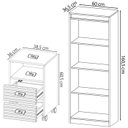 Ver imagem 4 de Escrivaninha Estante e Gaveteiro para Escritorio Mex74x50x75 Branco Tecno Mobili