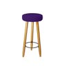 Kit 5 Banqueta Alta Italian Para Bistrô Bar Balcão Cozinha Bancada Pé Palito Castanho Suede Roxo - 2