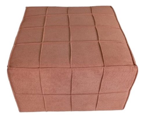 Puff Decorativo Quadrado 75x75 Boucle Terracota Sala - Bz Decor - 2