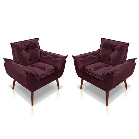 Kit 02 Poltrona Opala Decorativa 4 Almofadas 40 X 40