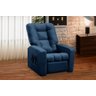 Poltrona do Papai Reclinável Itália Suede Azul Adonai Estofados - 1