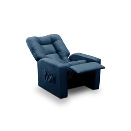 Poltrona do Papai Reclinável Itália Suede Azul Adonai Estofados - 2